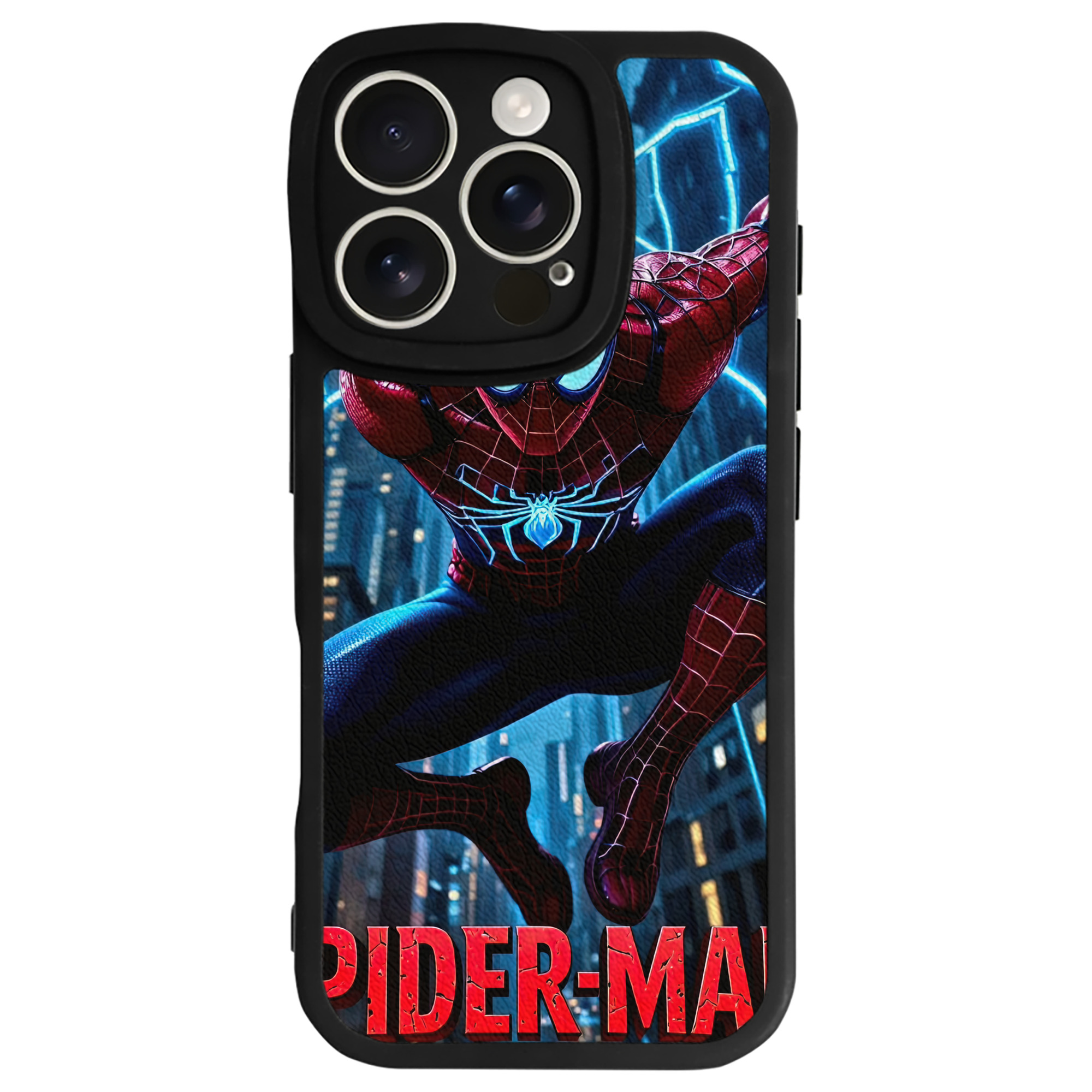 Spider Man スパイダーマン 【iPhone 16シリーズ対応】シリコンスマホケース（レザー調） 材質：シリコン
